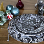 Grayscale Roses Vinyl Placemats, Set of 4
