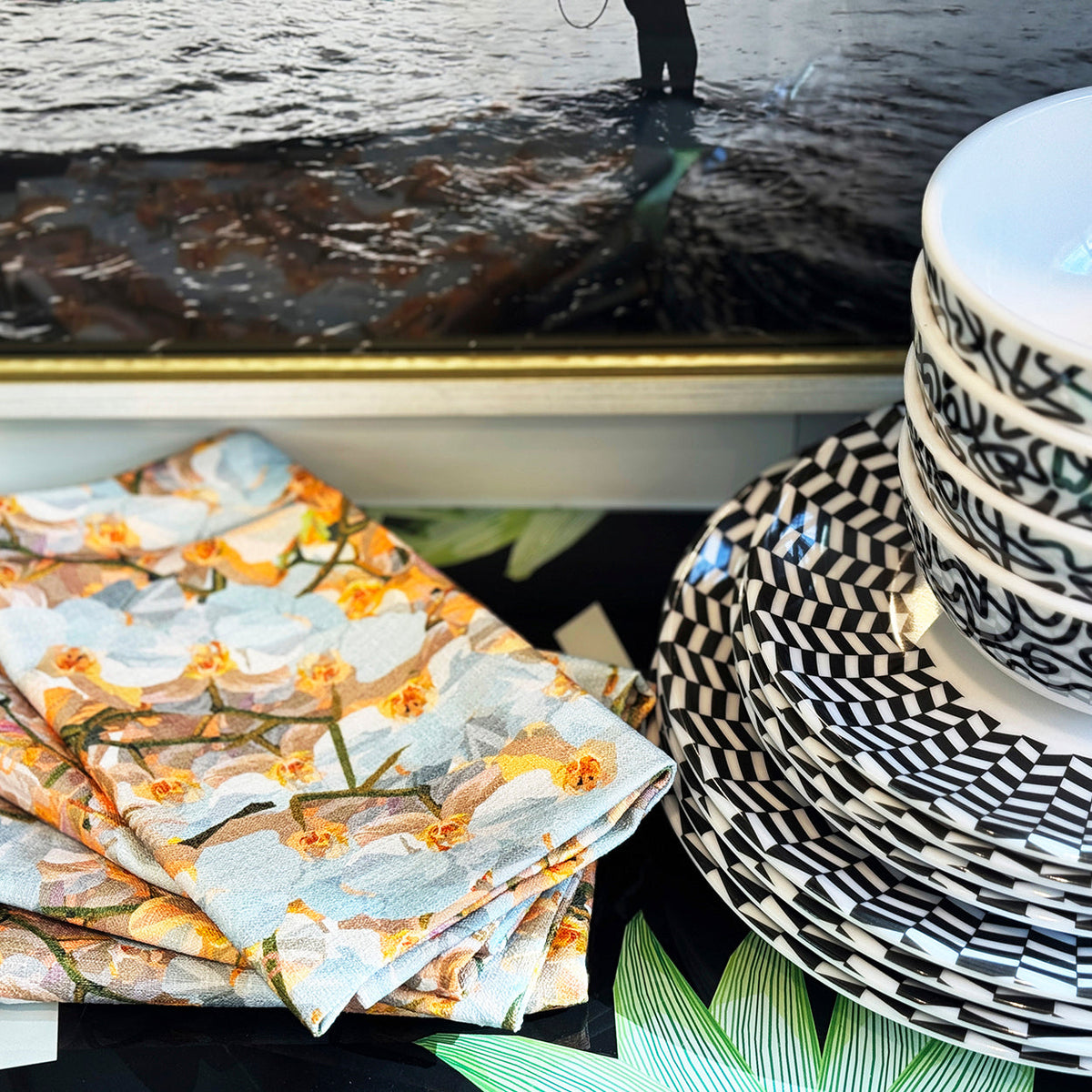 Cream Orchid Napkin lifestyle