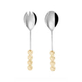 Stainless Steel Salad Servers with Gold Balls