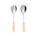 Stainless Steel Salad Servers with Gold Balls