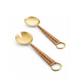 Helsinki Rattan and Gold Salad Servers