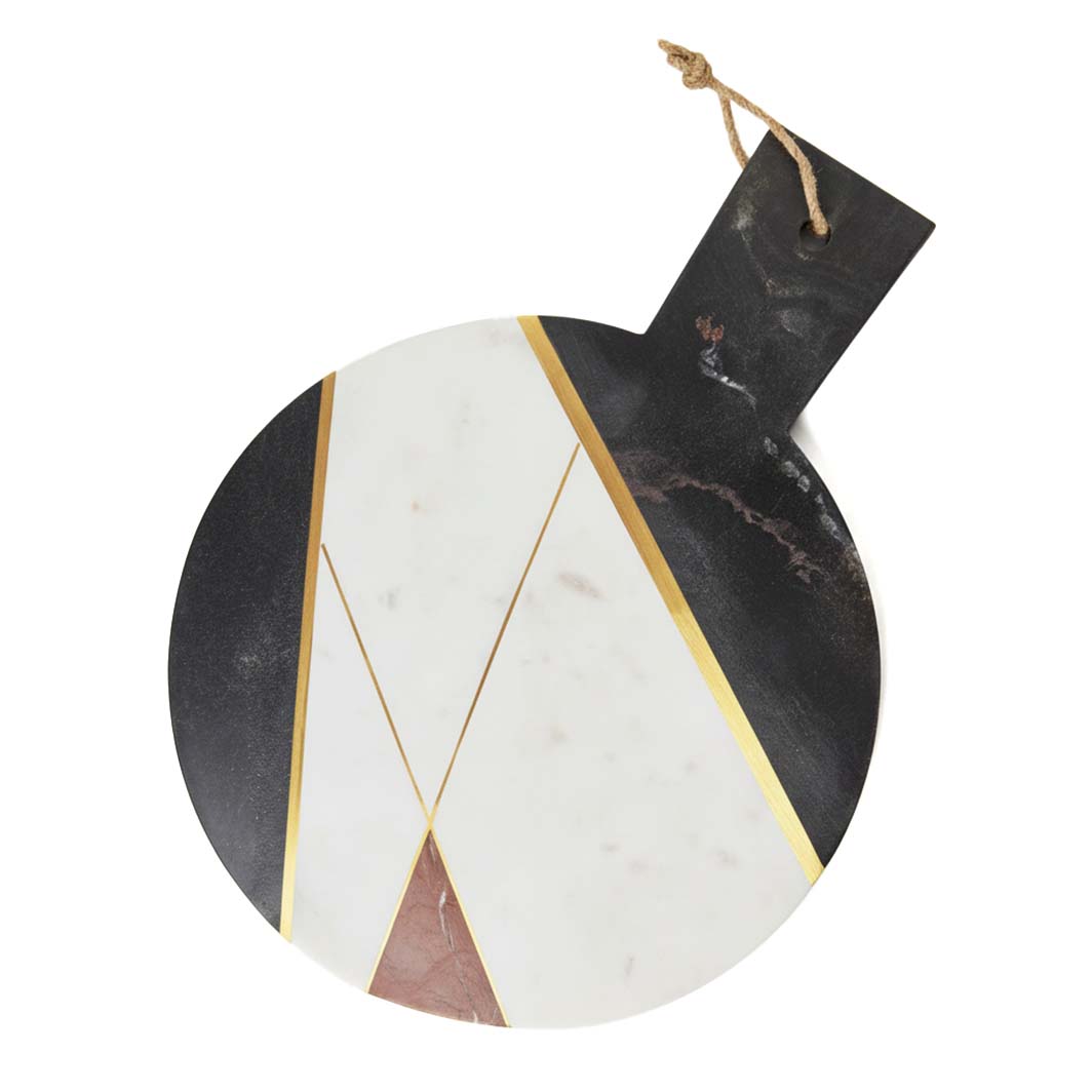 Sardinia Marble and Brass Inlay Cheese Board