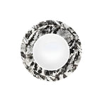 Grayscale Floral Garden 12 piece starter set of melamine dinnerware, overhead view