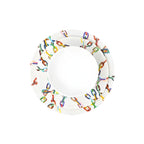 Large Chain Link 12 piece starter set of melamine dinnerware, overhead view