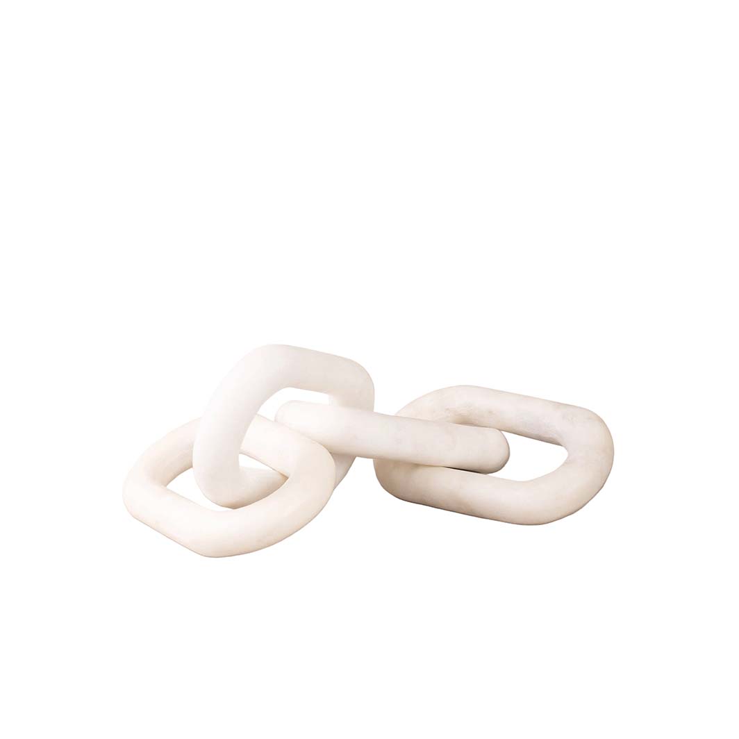 Eternity Sculpted Marble Chain Links, Ivory White