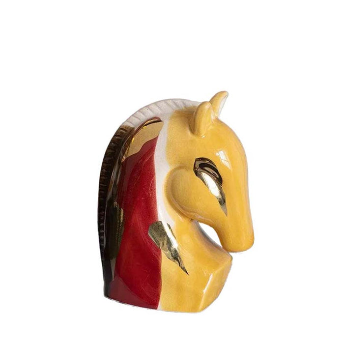Abstract Multicolor Ceramic Horse Head, Small