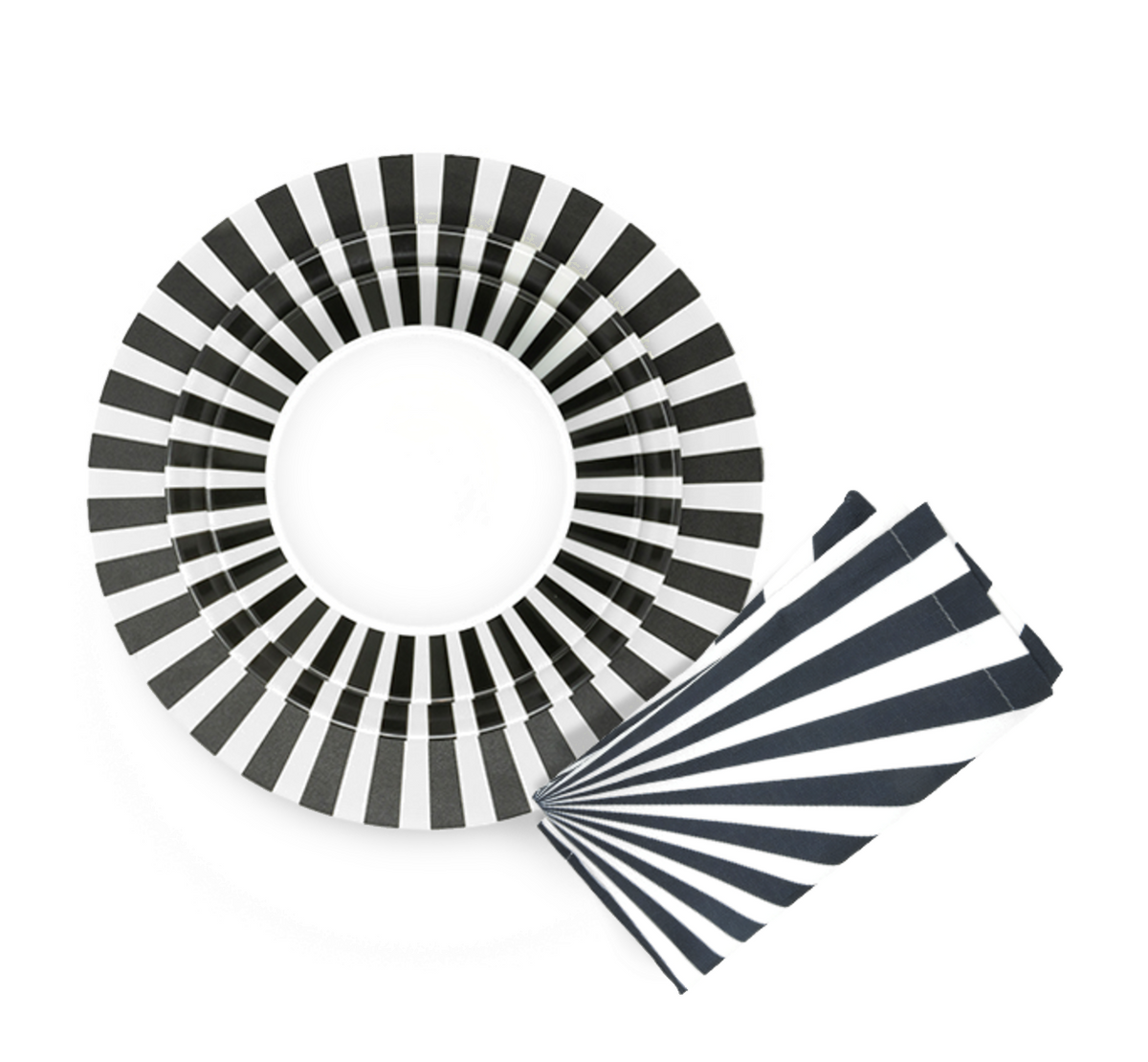 Black & White Starburst Melamine Hostess Set, 20-Piece (Service for 4)
