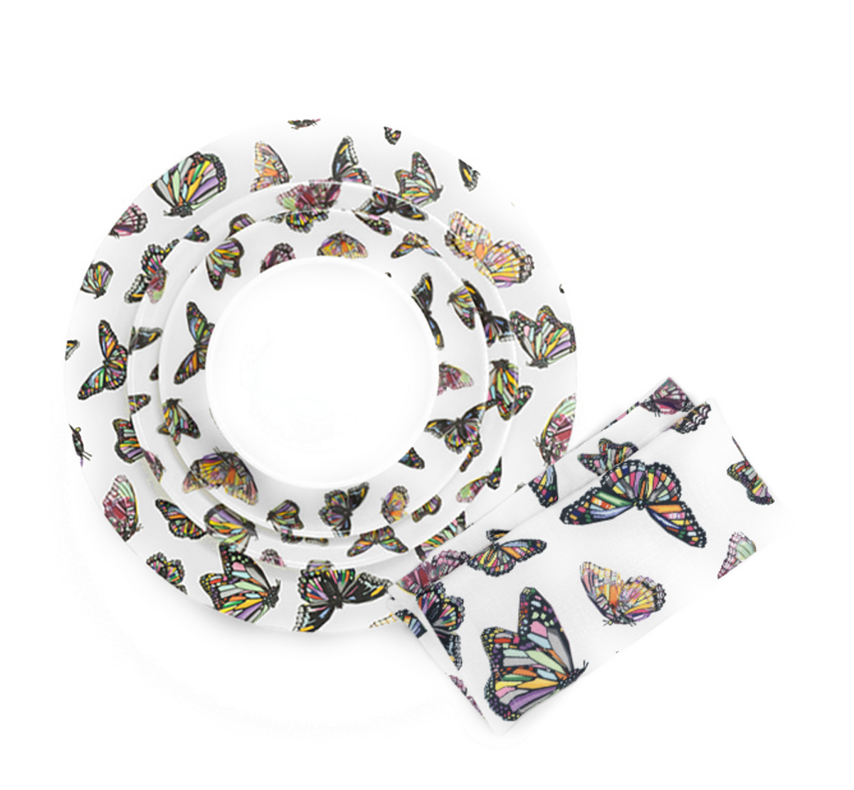 Butterflies Melamine Hostess Set, 20-Piece (Service for 4)