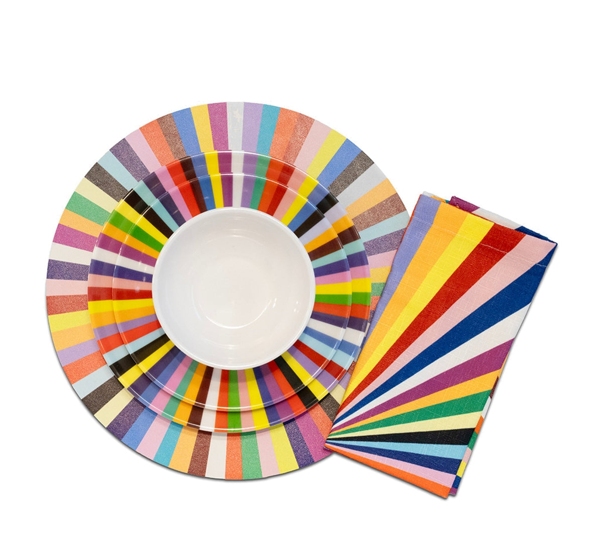 Multicolor Starburst Melamine Hostess Set, 20-Piece (Service for 4)