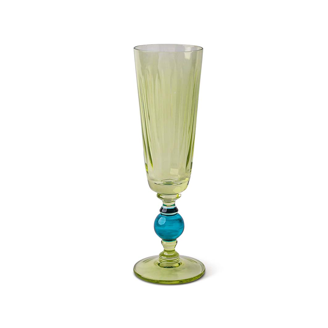 Green & Teal Two-Tone Champagne Flute