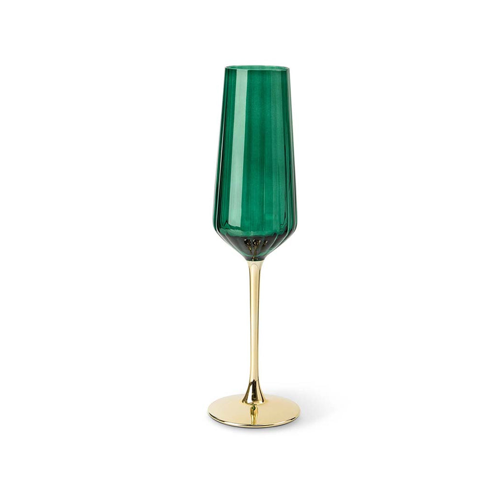 Green & Gold Champagne Flute