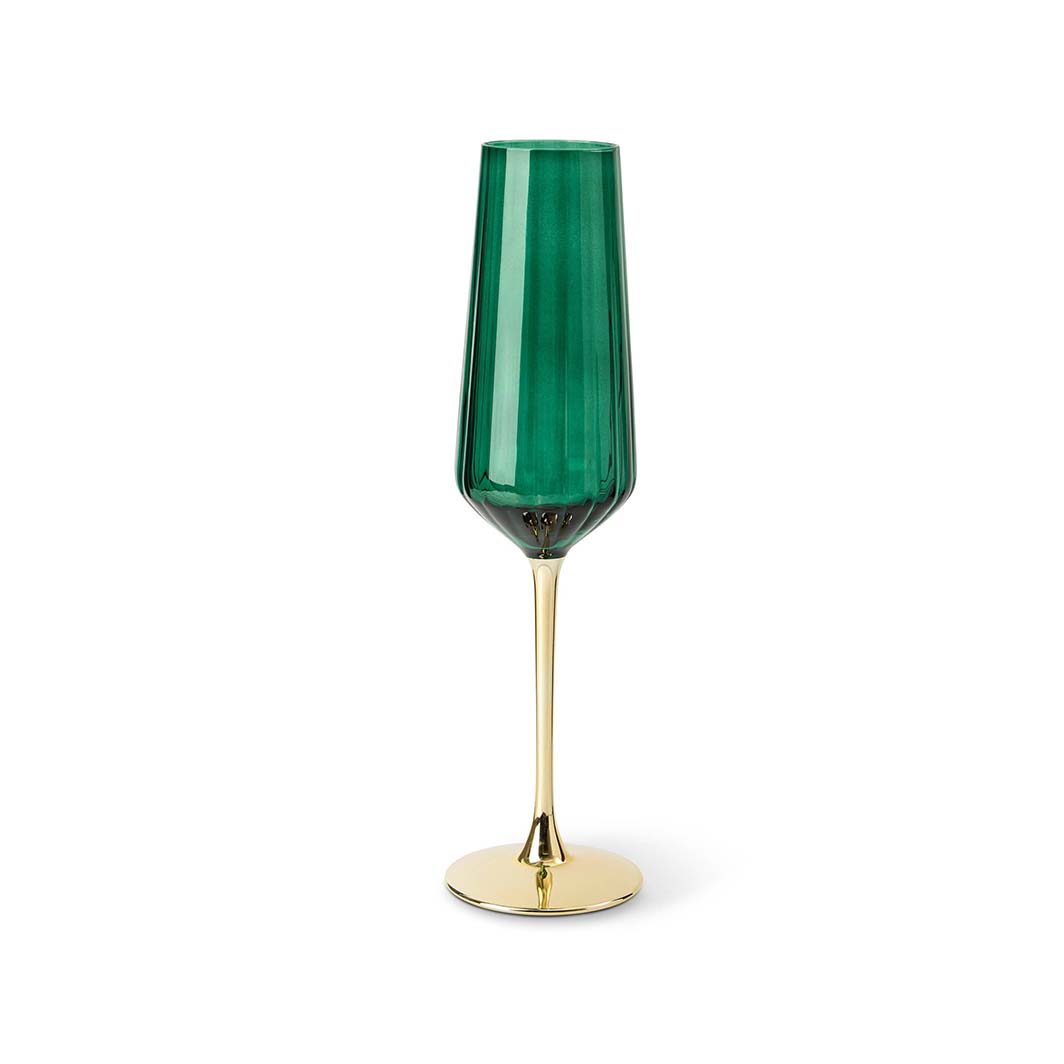 Green & Gold Champagne Flute