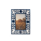 Blue Floral Petal Picture Frame, 4x6