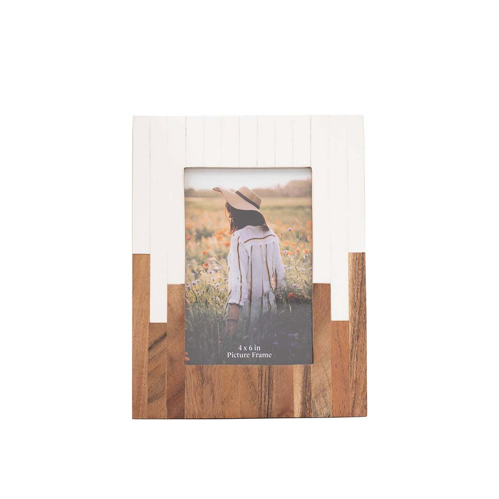 White Two-Tone Wood Picture Frame, 4x6