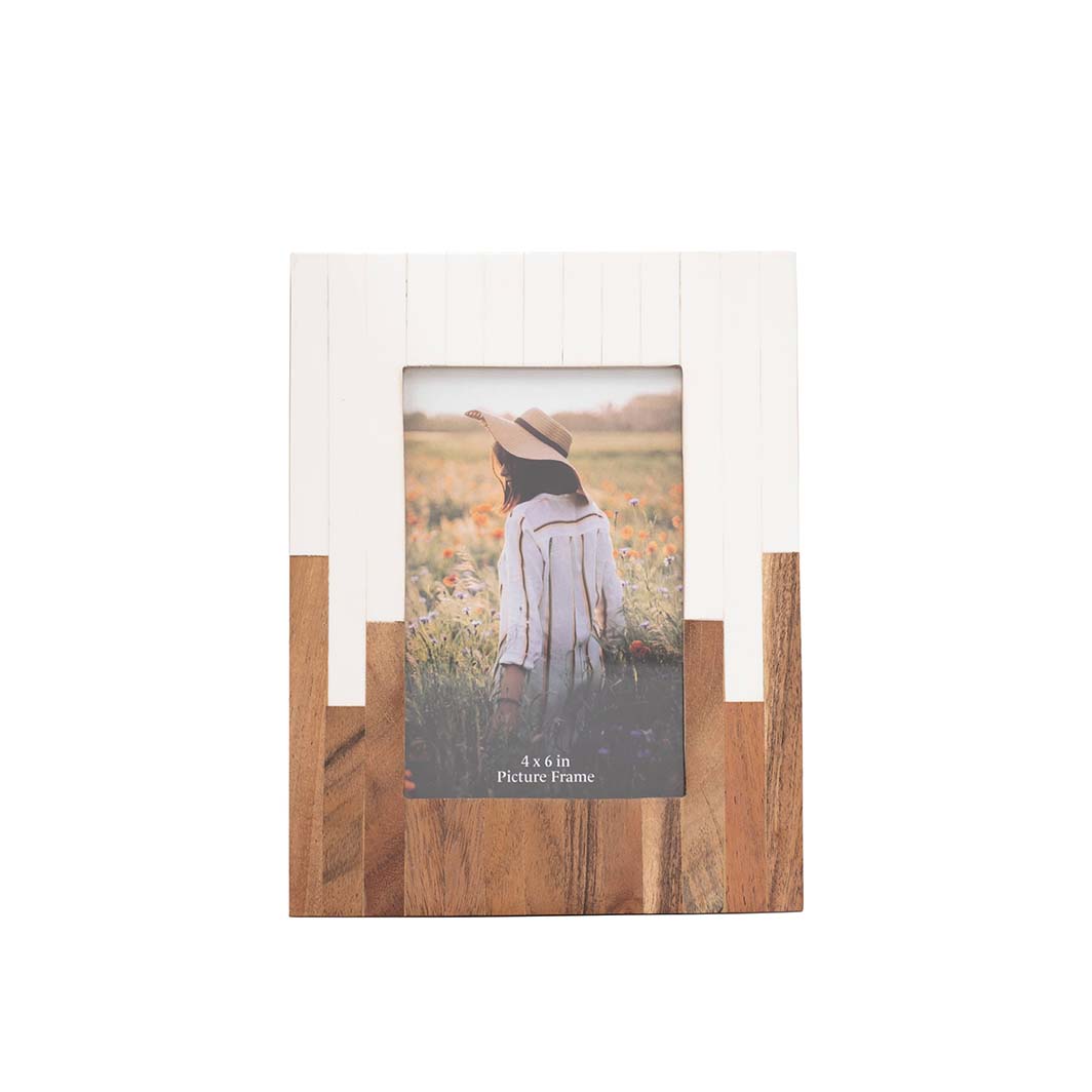 White Two-Tone Wood Picture Frame, 4x6