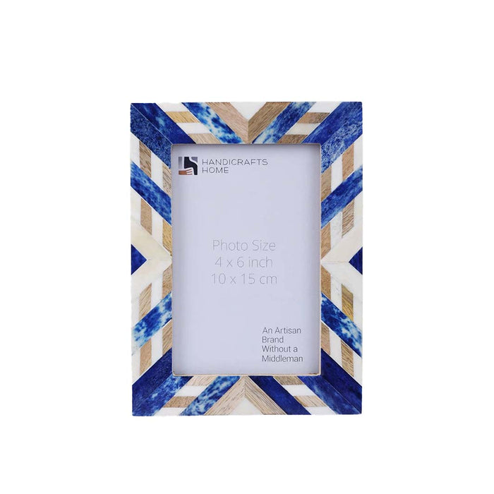 Blue Chevron Inlay Frame, 5x7