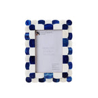 Scalloped Bone Inlay Frame, Blue and White, 4x6