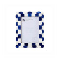 Scalloped Bone Inlay Frame, Blue and White, 5x7
