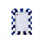 Scalloped Bone Inlay Frame, Blue and White, 5x7