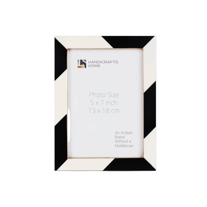 Black and White Resin Inlay Frame, 8x10