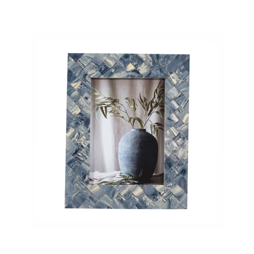 Blue and Ivory Woven Picture Frame, 5x7