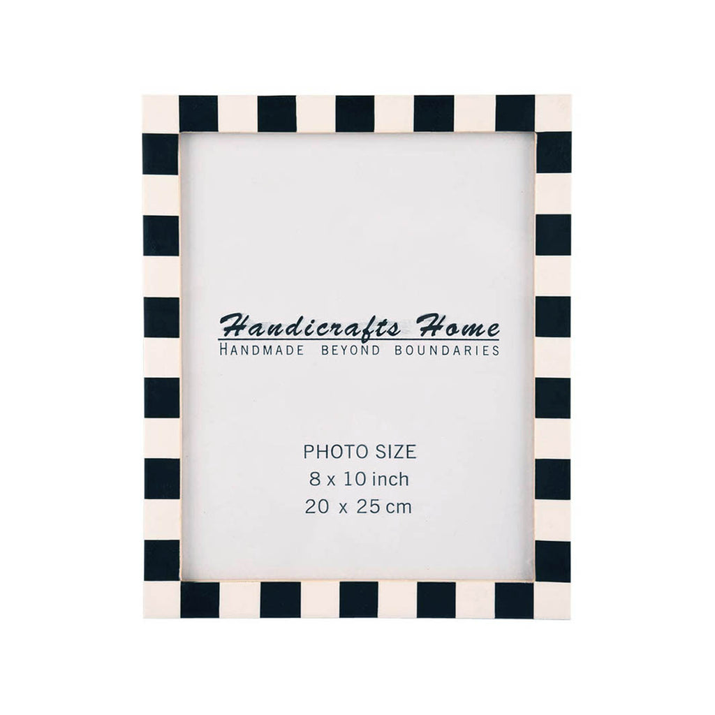 Black and White Dash Resin Inlay Frame, 8x10, Set of 2