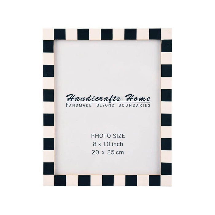 Black and White Dash Resin Inlay Frame, 8x10, Set of 2