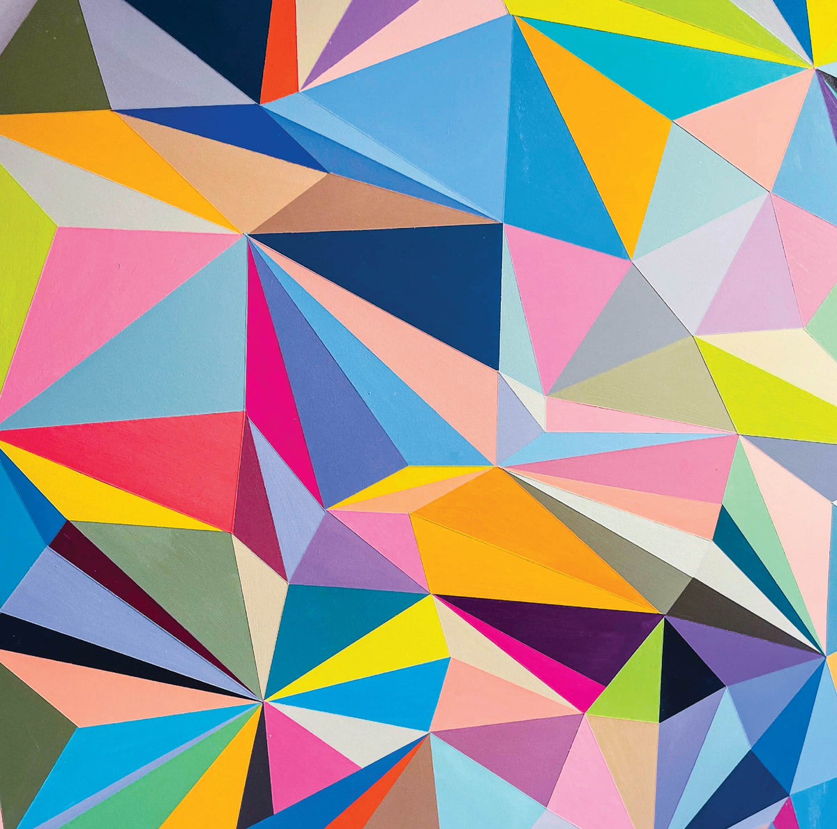 Geometric painting in bright triangles