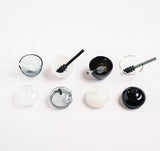 Black & White Honey Dish Set of 4