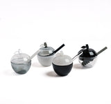 Black & White Honey Dish Set of 4