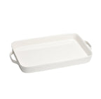 Le Blanc White Rectangular Tray with Handles - white background product photo