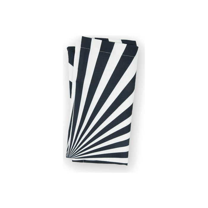 Black & White Starburst Faux Linen Napkins, Set of 4