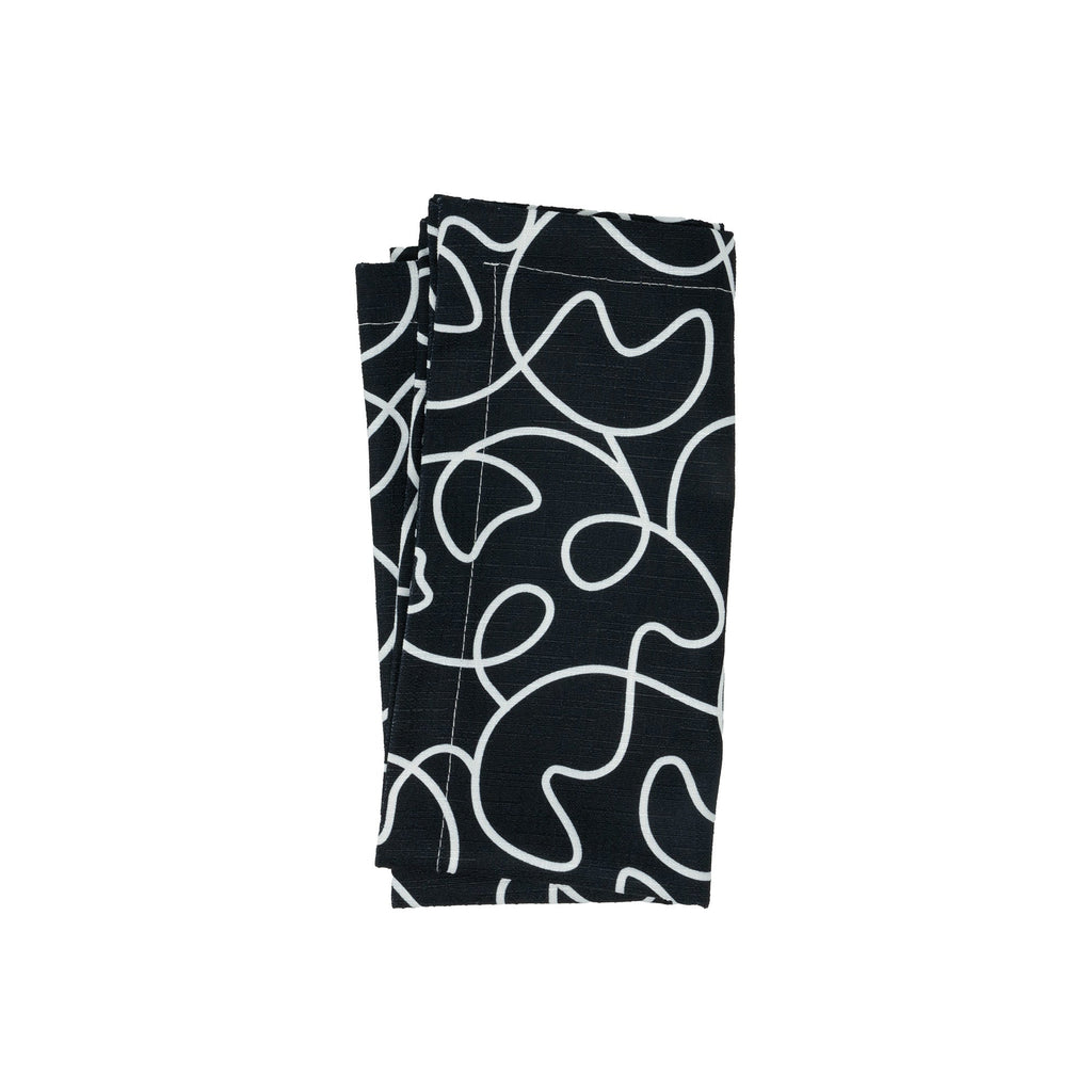 B&W Squiggly Napkin Set