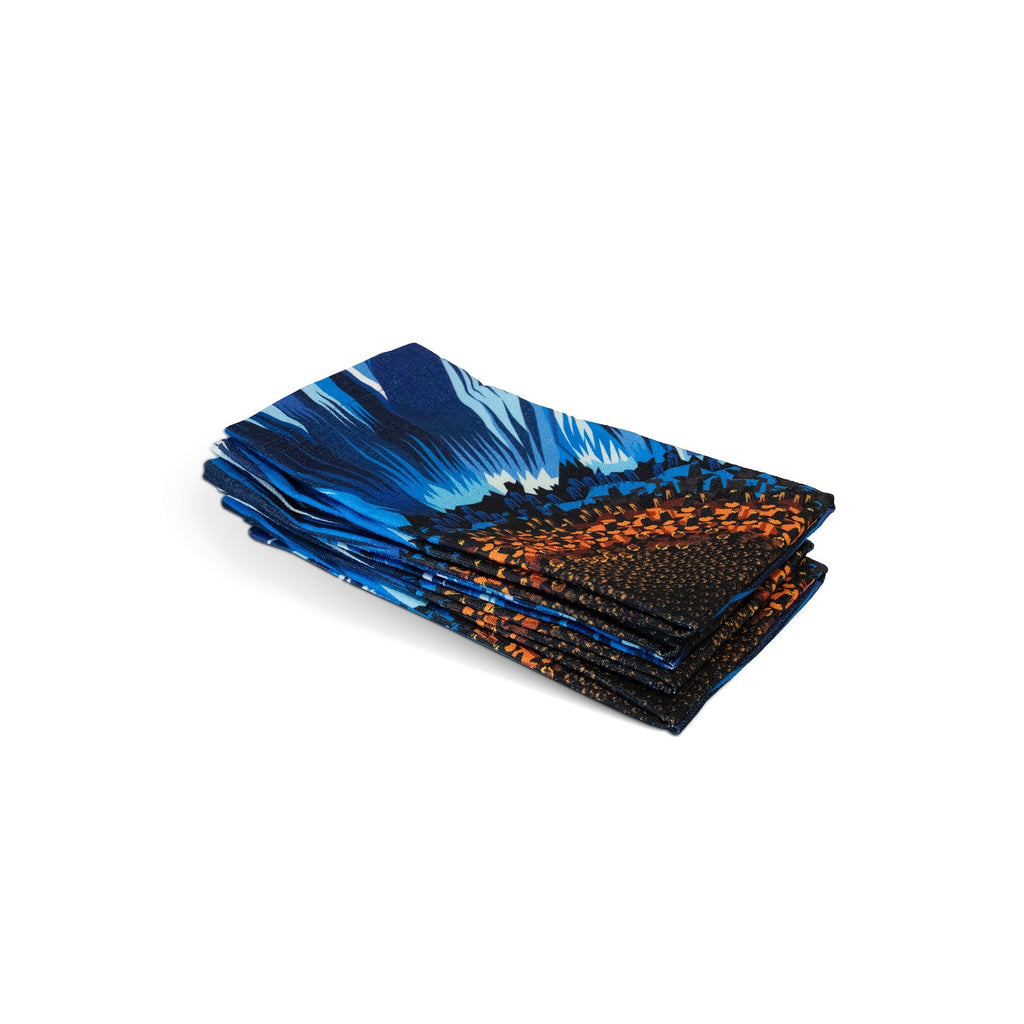 Blue Sunflower Napkin Set set of four
