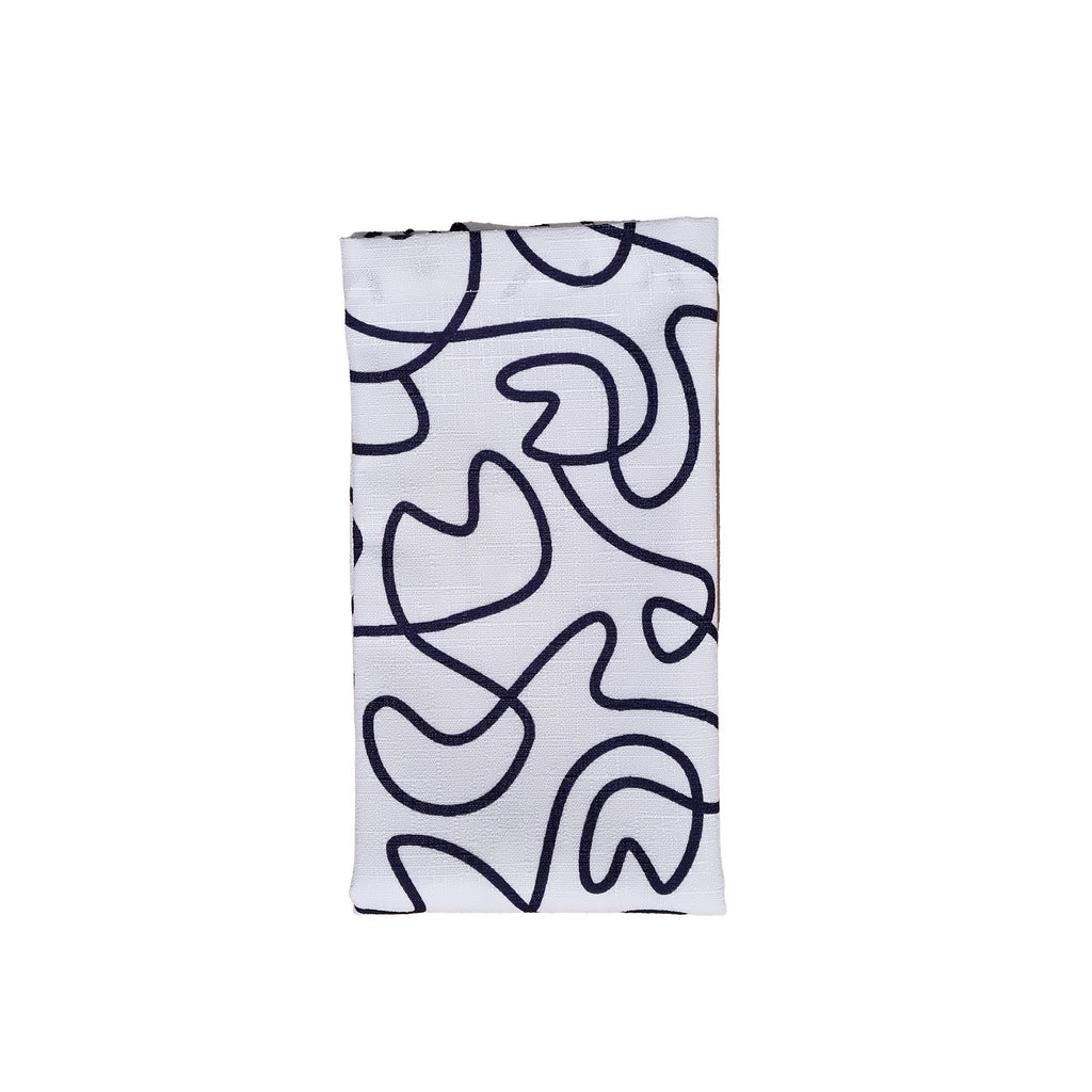Navy Squiggly Napkin Set