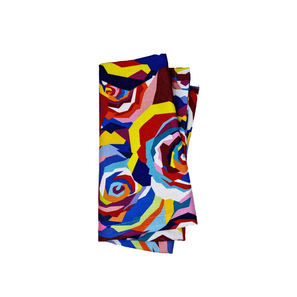 Multicolored Roses Napkin Set