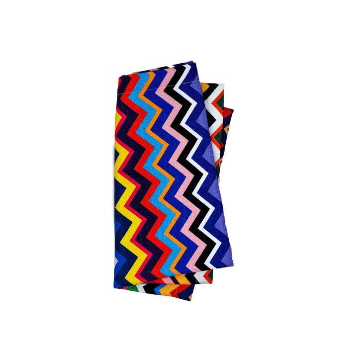 Multicolor Zigzag Faux Linen Napkins, Set of 4