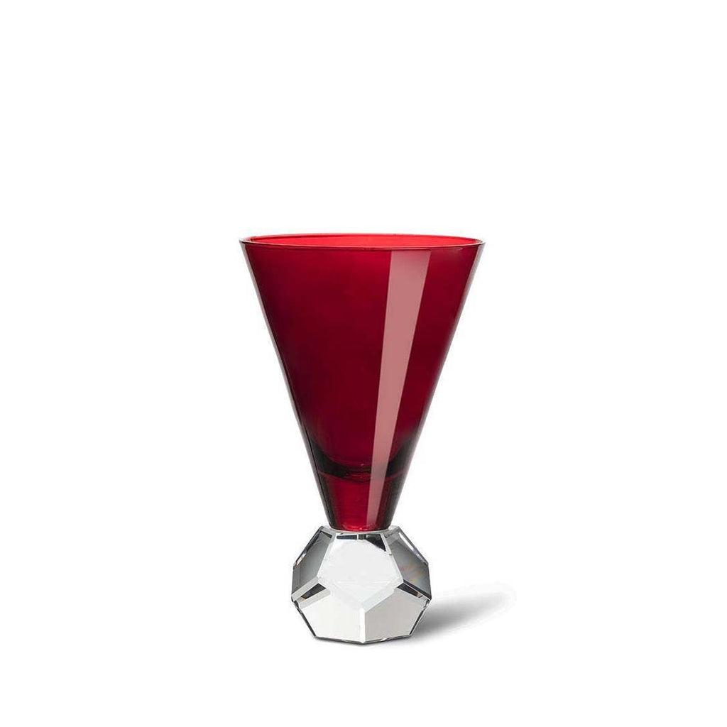 Dark Red Crystal-Base Wine Glass