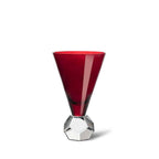 Dark Red Crystal-Base Wine Glass