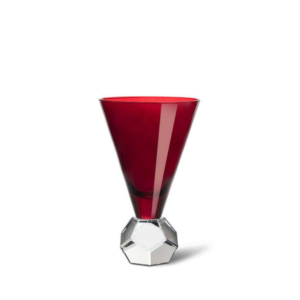 Dark Red Crystal-Base Wine Glass