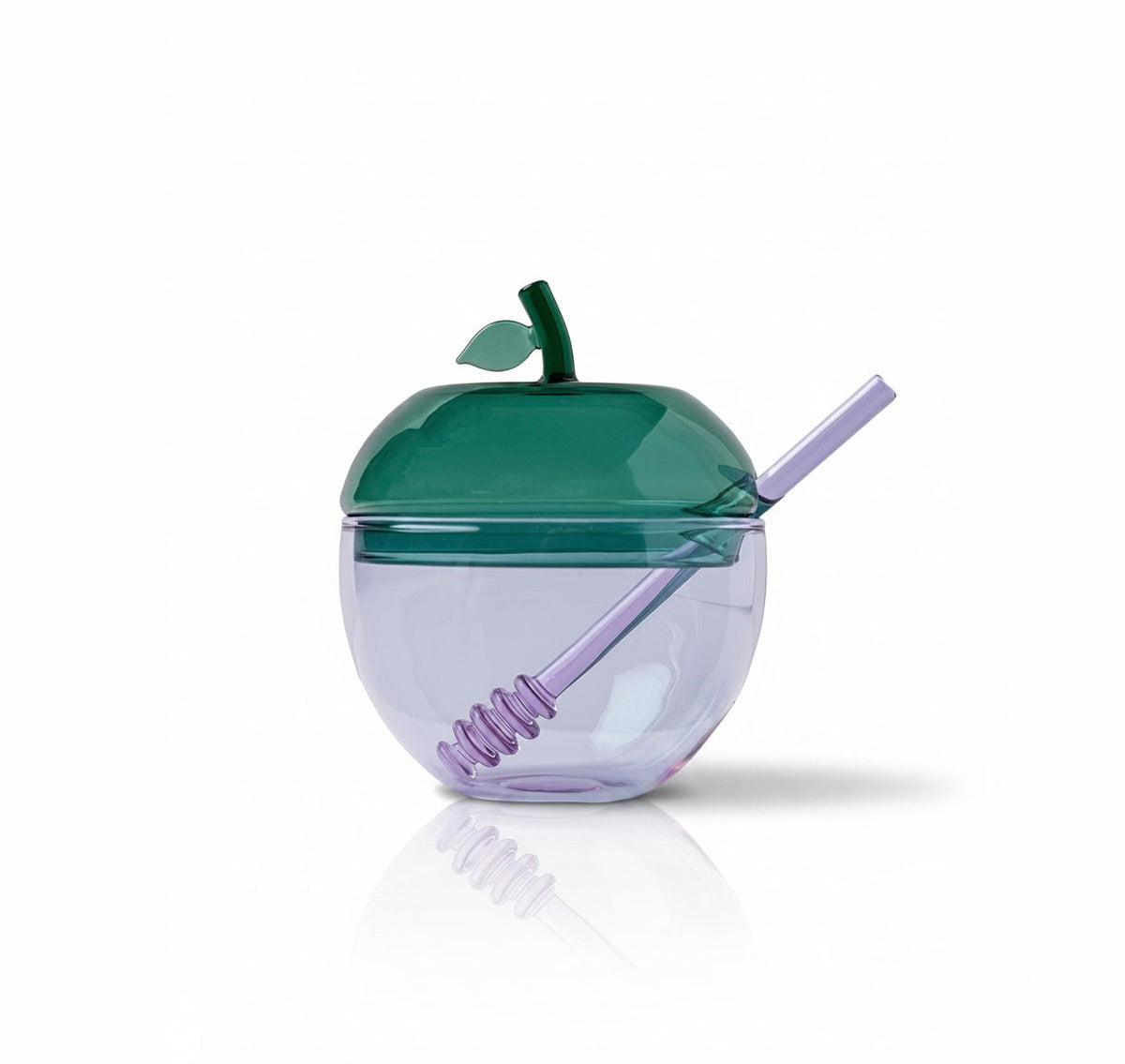 Lavender and Teal Glass Honey Dish