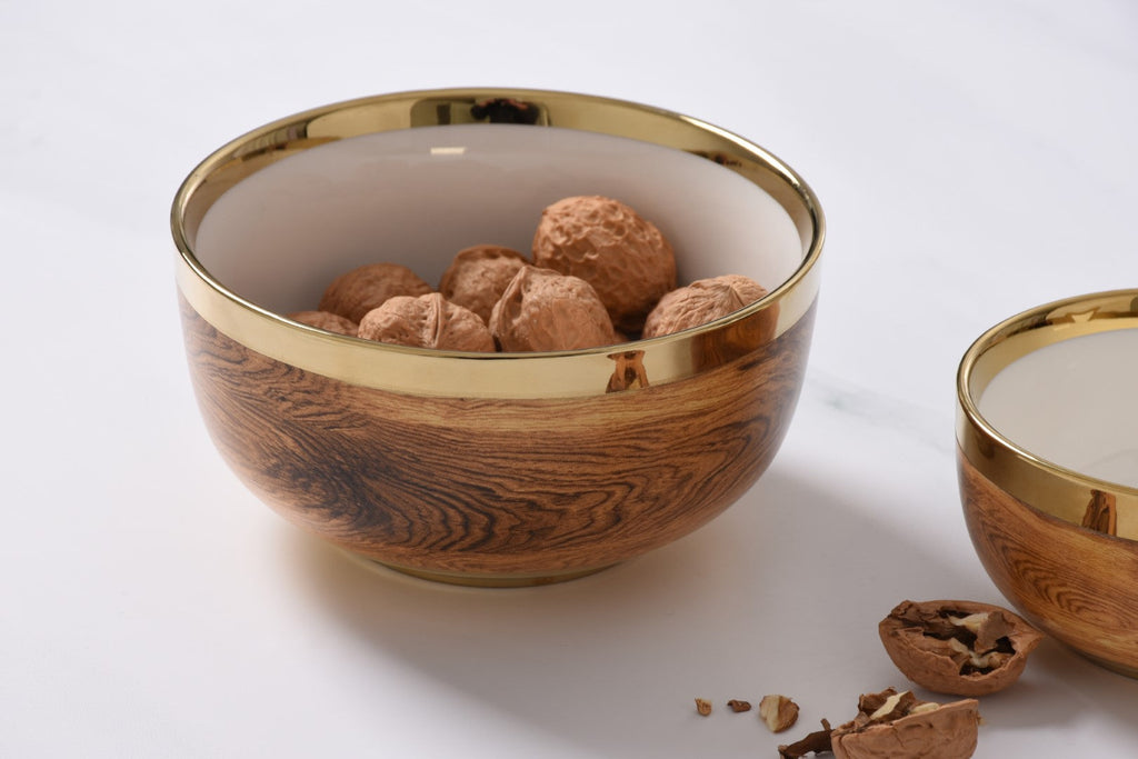 Madera Wood and Gold Medium Bowl - product photo