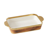 Madera Gold & Wood Finish Rectangular Baking Dish, 9" W x 13" L