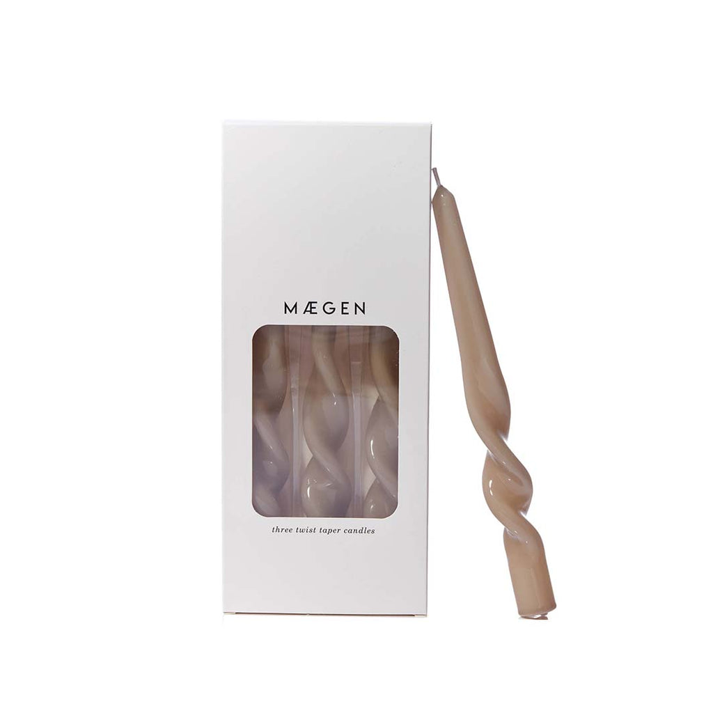 Mink Twist Taper Candles, Set of 3