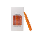 Tangerine Spiral Taper Candles, Set of 3