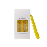 Yellow Spiral Taper Candles, Set of 3