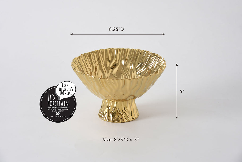 Mascali D'oro Gold Medium Footed Bowl