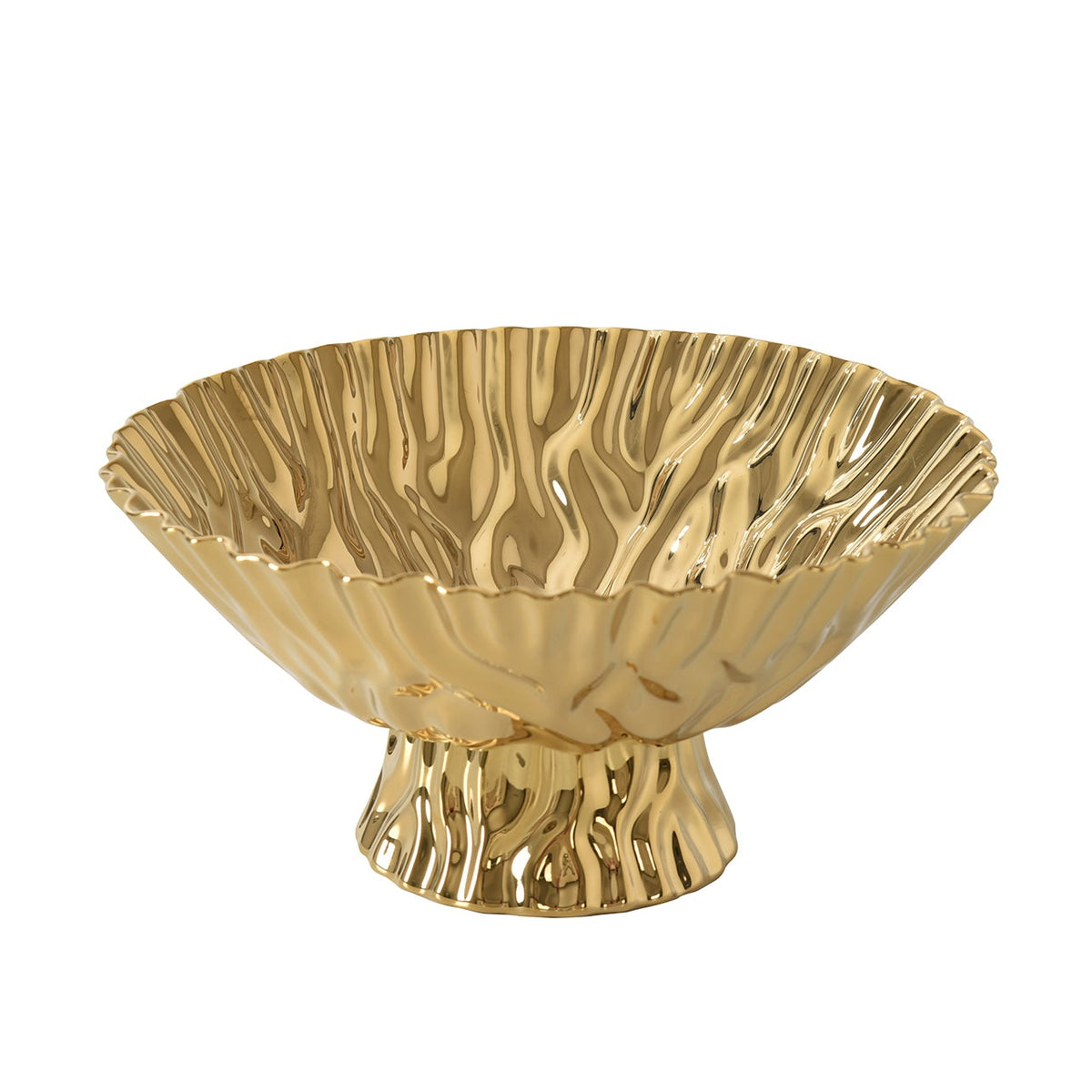 Mascali D'oro Gold Large Footed Bowl