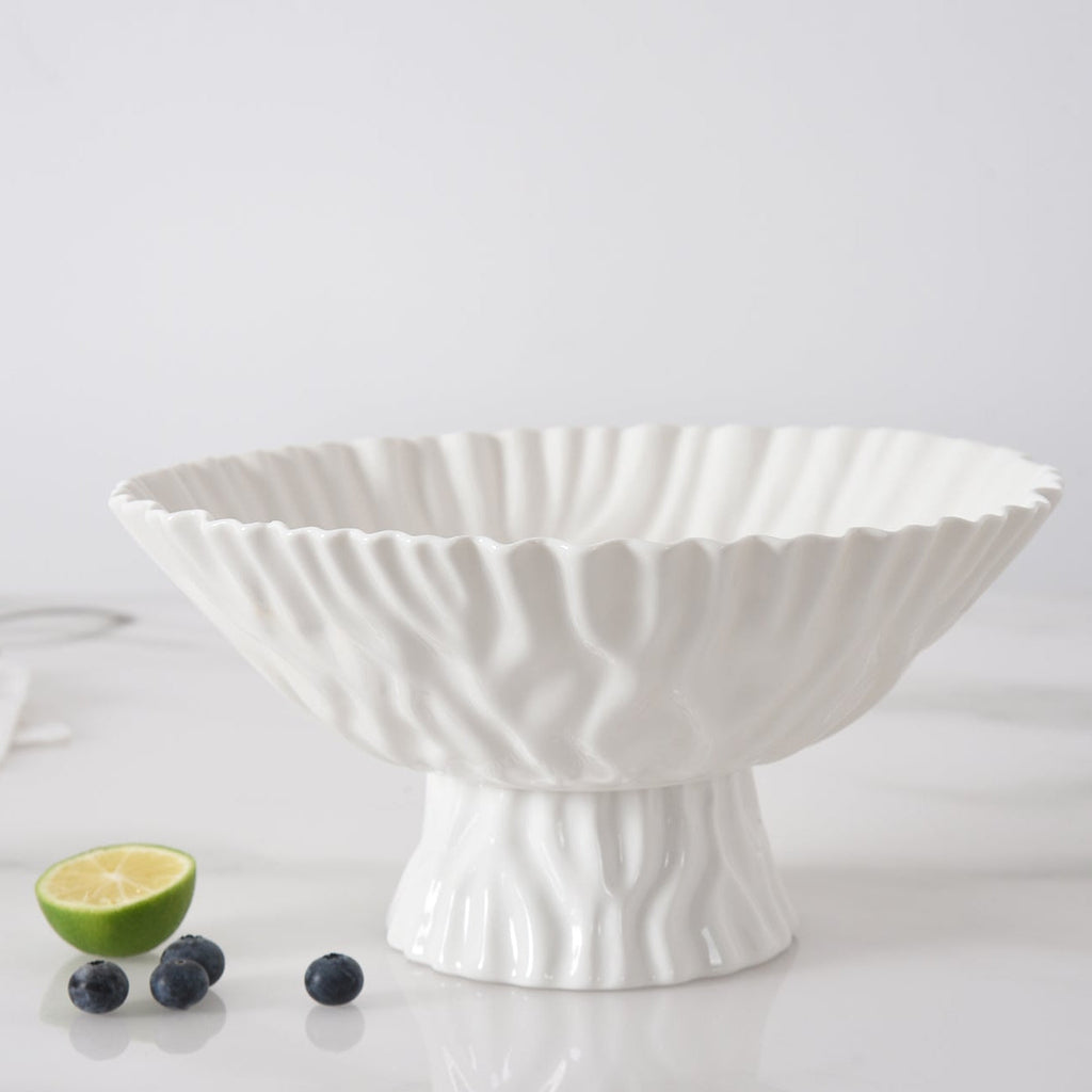 Mascali Bianca White Large Footed Bowl - product photo