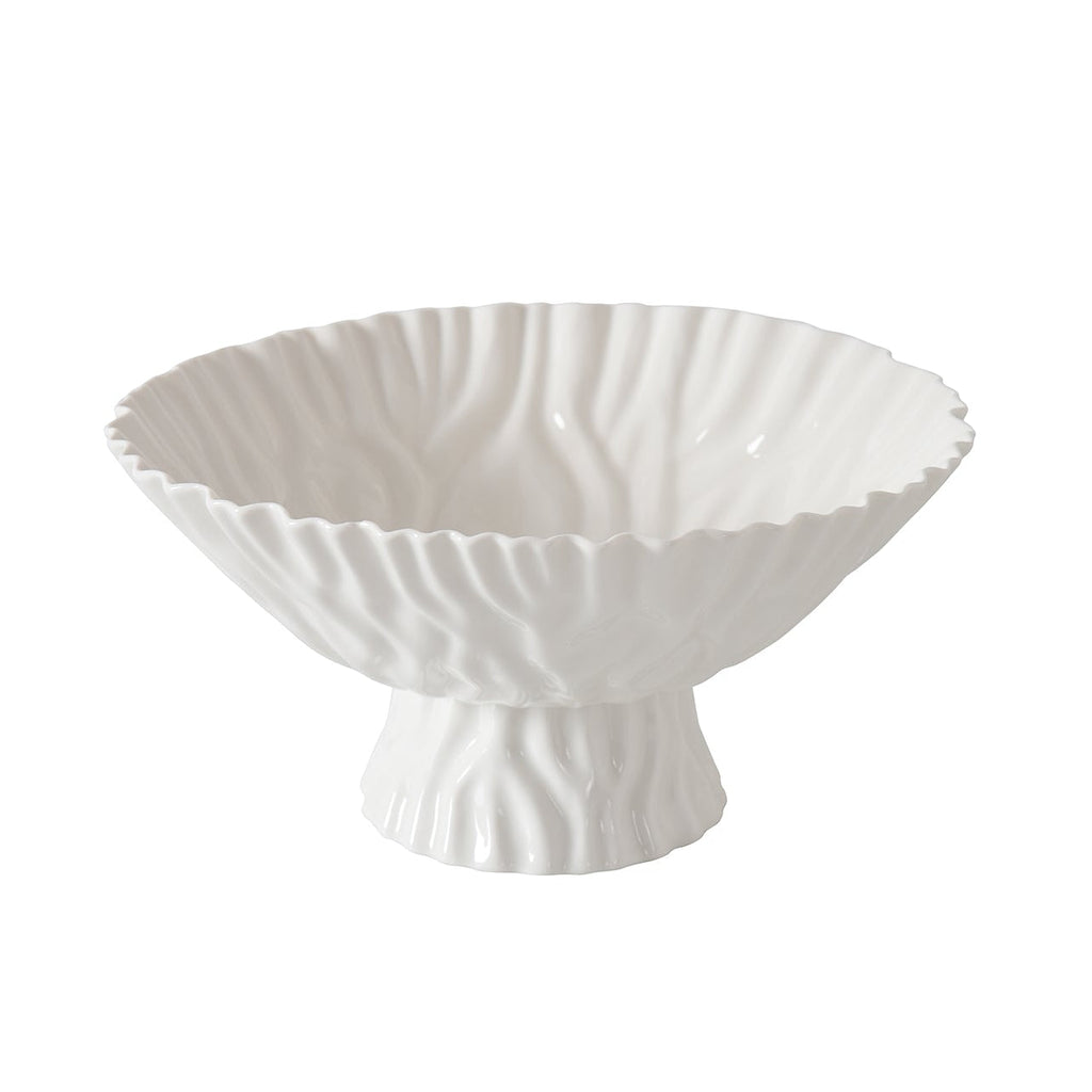 Mascali Bianca White Large Footed Bowl - white background product photo